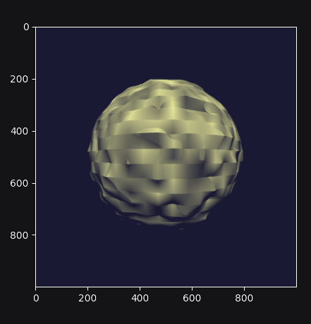 Computed image of a sphere with trilinear noise