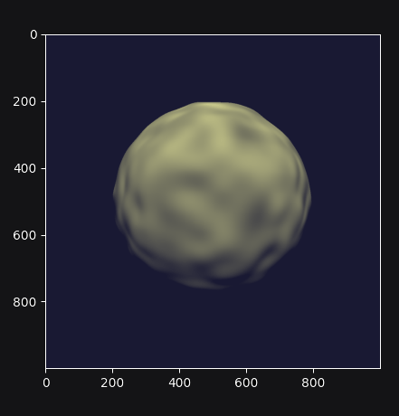 Computed image of a sphere with tricubic noise